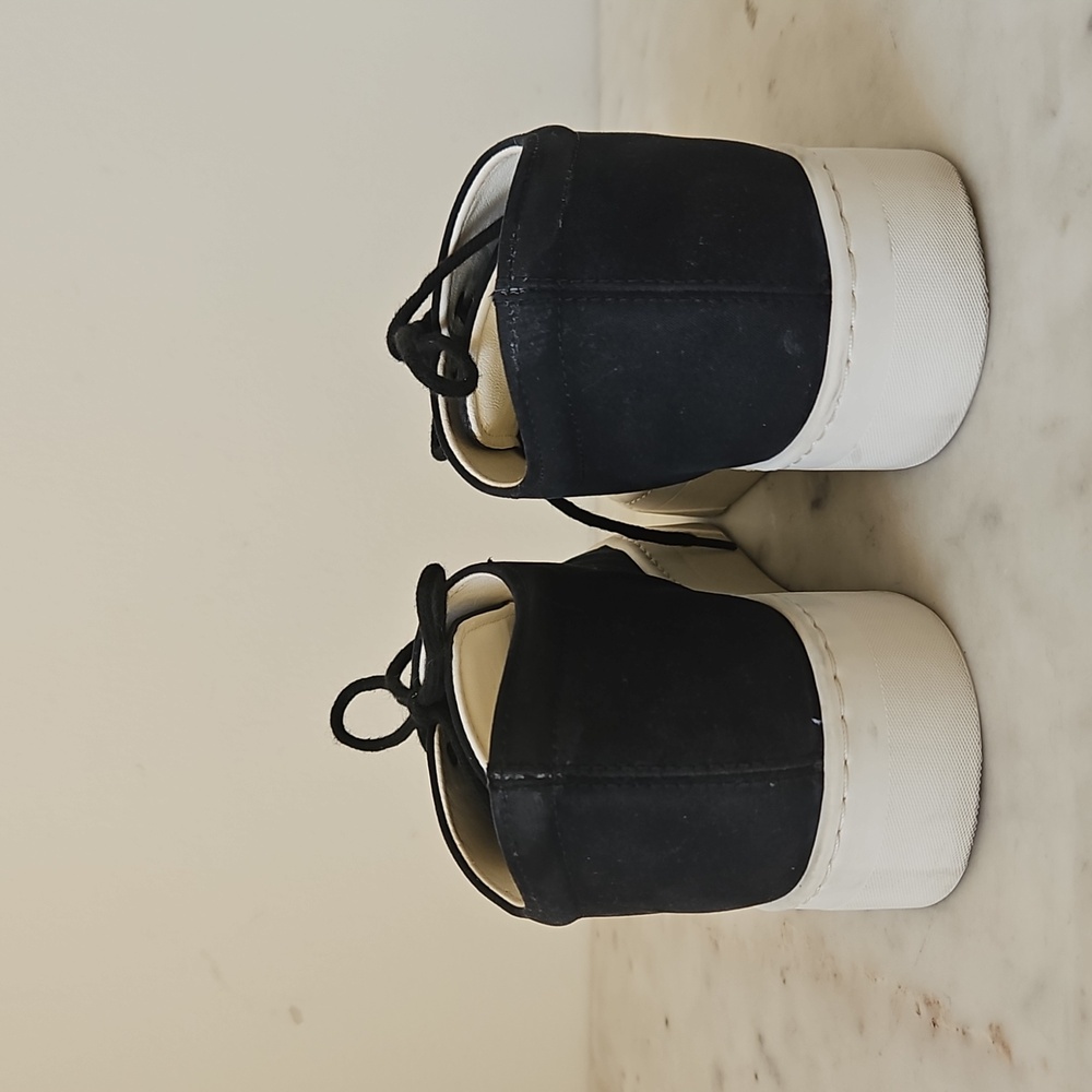 THE ROW: Black Mary H Minimalist Sneakers - Picture 5 of 9